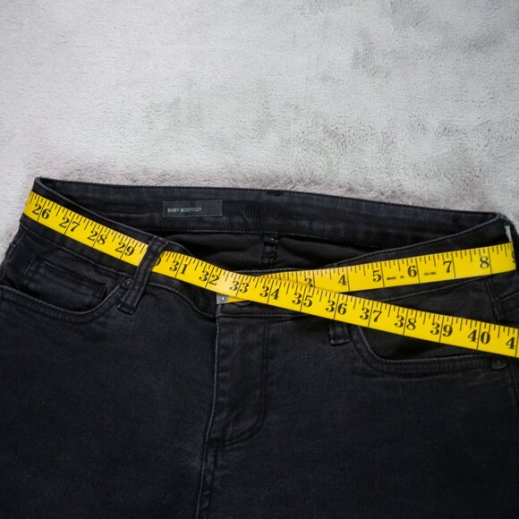 Kut from the Kloth Womens Baby Bootcut Jeans Size 8 Short Black Stretch Denim - Picture 8 of 13
